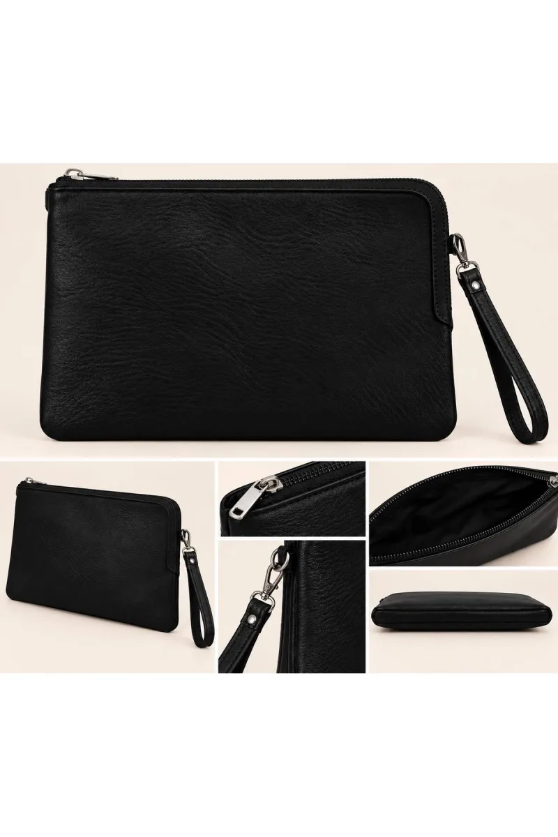 13'' Suni Deri Tablet Çantası - Siyah - 2